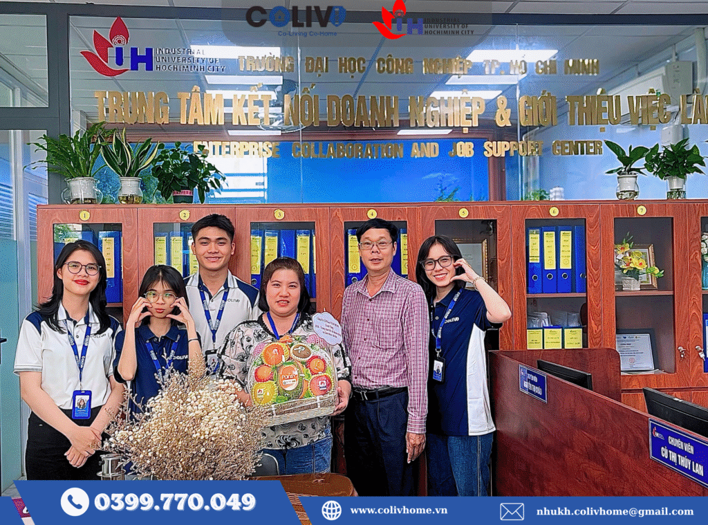 Hình ảnh đánh dấu mối quan hệ hợp tác giữa Coliv Home và IUH